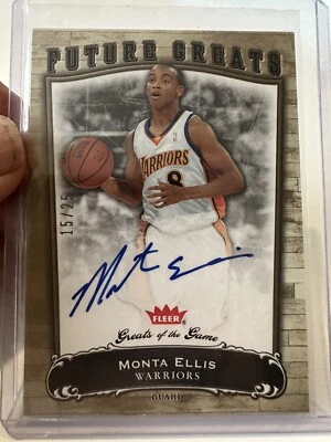 2005-06 Fleer Greats of the Game MONTA ELLIS RC Gold Autograph Auto 15 of 25 - Image 1 of 2