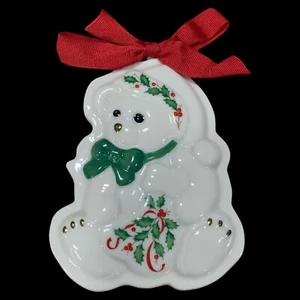 Vintage Lenox Weihnachten Stechpalme Teddybär 6" Ausstecher Form Presse Ornament - Bild 1 von 6