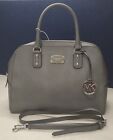 MICHAEL KORS Dome Leather Satchel in Grey With Authentication 