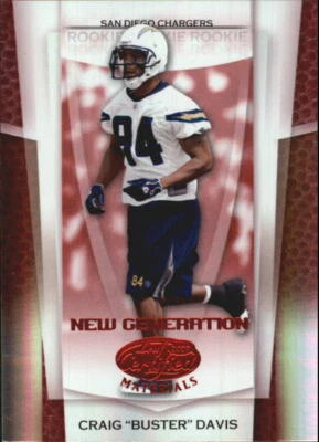 2007 Leaf Certified Materials Mirror Red #183 Craig Buster Davis /100 - NM-MT - Image 1 of 2