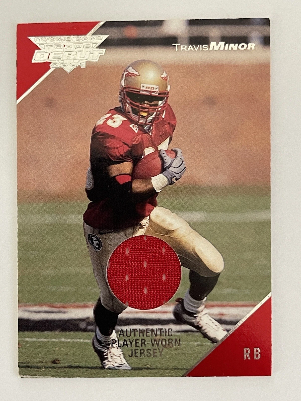 2001 Topps Debut Travis Minor RC /999 Jersey Relic #124 FSU Florida State