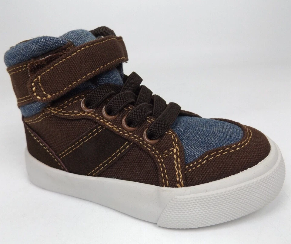 Zapatillas The Childrens Place Niños Pequeños Niños Talla 7.0 T, Marrón Y Denim NUEVAS, 1971 Foto 1 de 4