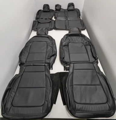 For Ford Bronco Base Big Bend Wildtrak 2021-2023 Black Leather Seat Covers LQ11 - Image 1 of 4