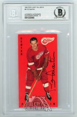 Pit Martin 1994 Parkhurst Tall Boys Autographed Card #51 - BAS 10 - Image 1 of 2