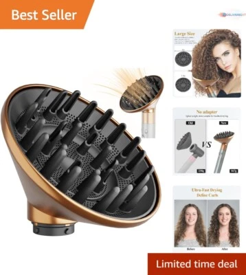 Accesorio difusor grande dorado compatible con Dyson Airwrap secado de cabello más rápido Foto 1 de 4