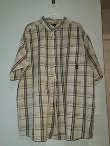 Mekka 1984 kariertes Hemd mit Knopfleiste Hip-Hop Streetwear XXXL Vintage Y2K beige schwarz - Bild 1 von 11
