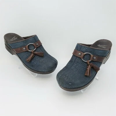 Dansko Shandi Womens Navy Blue Clogs Mules Leather Tassel Size EUR 40 US 9-9.5 - Image 1 of 4