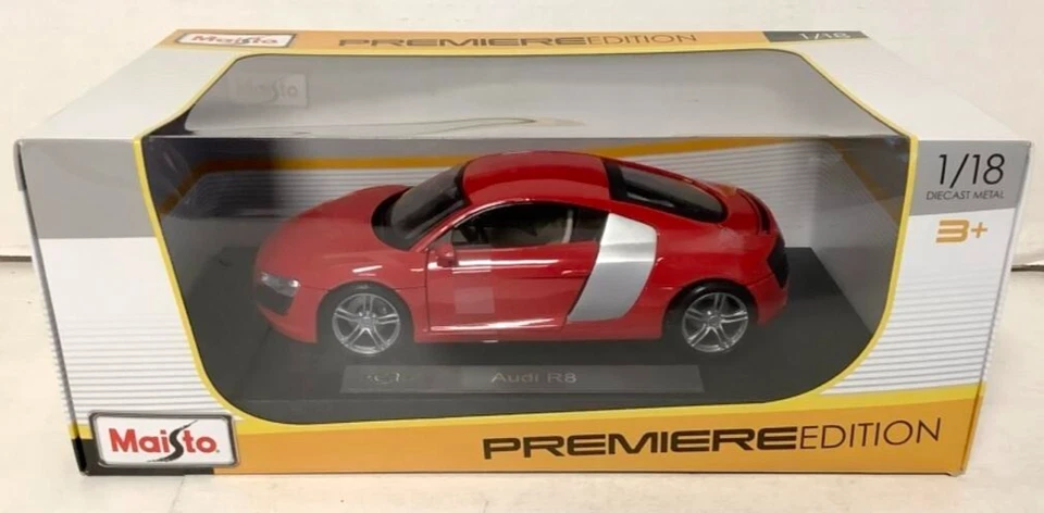 NEW Maisto 36143 Premier Edition AUDI R8 Red Diecast Sports Model Car 1:18 - Image 1 of 4