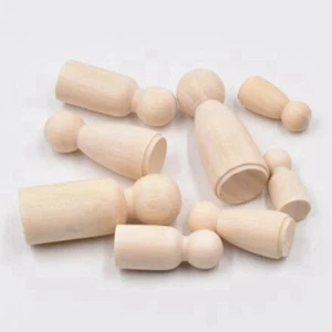 Muñeca de madera de 65 mm Little People bebé niños muñecas de madera hágalo usted mismo macho hembra 20 piezas - Imagen 1 de 9