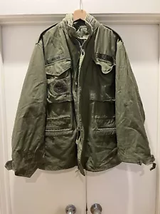 Vintage 60s Vietnam M65 Field Jacket OG-107 Military Sateen Gr. Medium - Bild 1 von 10