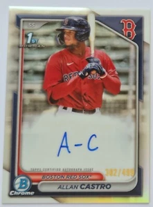 Allan Castro 2024 Bowman Refractor Auto 1st Bowman #302/499 #CPA-ACA Red Sox - Picture 1 of 2