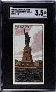 1905 Stollwerck Chocolate Card Album 8 Statue of Liberty New York SGC 3.5 VG+ - Picture 1 of 2