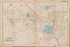 1906 CALDWELL ESSEX FELLS & COUNTY NEW JERSEY LAKE AV - PARK AV ATLAS MAP