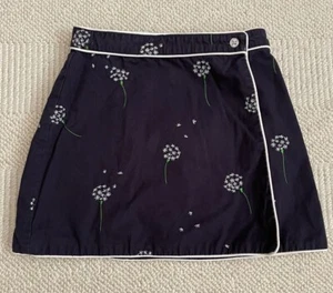 Gymboree Blue and Green Reversible Skirt Floral Embroidery Girls Size 6 - Picture 1 of 10