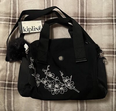 Новый с Ярлыками KIPLING Addison большой сумка через плечо черный выбитый серебро белый - Изображение 1 из 2