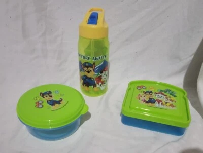 PAW PATROL 3Pc Lunch Box Set: Sandwich Cont, Snack Cont, & Water Bottle! NEW! - Image 1 of 4