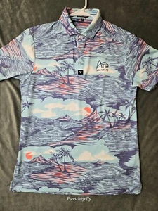 Camisa Polo Bad Birdie Para Hombre Pequeña Tropic Estampado Completo Aria Las Vegas Volcano - Imagen 1 de 14