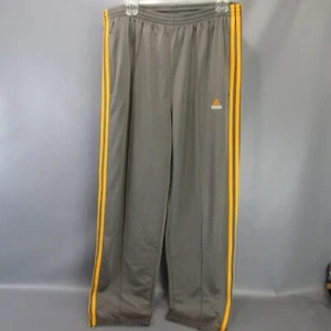 Pantalones de chándal Adidas entrenamiento atlético calentamiento rayas gris dorado para hombre L - Imagen 1 de 9