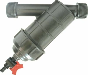 PE Wasserfilter Siebfilter MIT Spülhahn 2 x 1" Aussengewinde für Gartenschlauch - Bild 1 von 1
