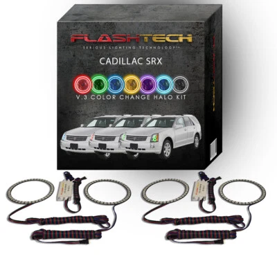 Kit de anillo halo LED cambiante multicolor RGB para faros Cadillac SRX 2004-2009 Foto 1 de 4