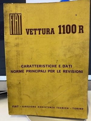 Vintage Originale Manuale CARATTERISTICHE DATI Norme Revisioni  FIAT 1100 R 1966 - Immagine 1 di 4