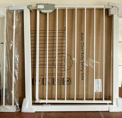 Treppengitter 60+10 cm Baby-Sicherheitstor Metall Auto Close Metall Ohne Bohren - Bild 1 von 4