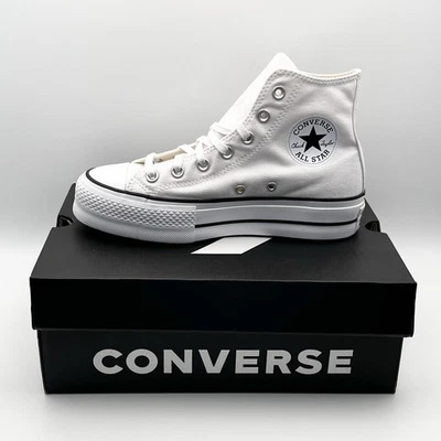 Converse Chuck Taylor All Star Lift Hi White Canvas Shoes 560846C - Size 5 - Image 1 of 4