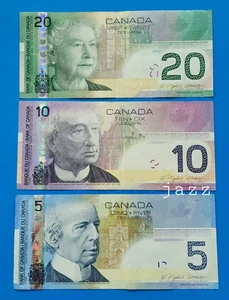 SET 2004-2006 Papel moneda antiguo canadiense Banco de Canadá $5 $10 $20 dólares - Imagen 1 de 2