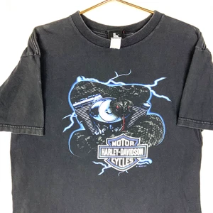 Camiseta Harley Davidson Vintage Grande Negra Doble Cara 2002 Mississippi Estados Unidos - Imagen 1 de 6