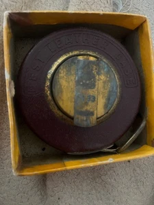 A VINTAGE DRAPER FT50 No210 STEEL TAPE MEASURE BEST LEATHER CASE MADE IN GERMANY - Picture 1 of 5