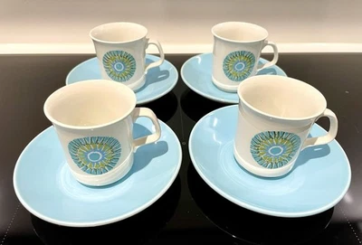 J&G Meakin Studio Pottery - Vintage - Aztec - Set Of 4 Coffee Cups & Saucers - Image 1 of 4