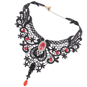 Rhinestone Necklace Ladies Choker Necklaces Halloween Jewelry Pendant - Picture 1 of 12