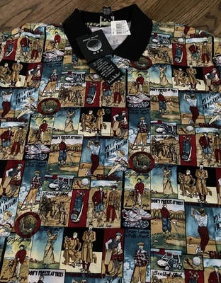 Polo de Golf Nicole Miller De Colección RARO Años 90 Gráfico Edición Limitada XL NUEVO CON ETIQUETAS Foto 1 de 4