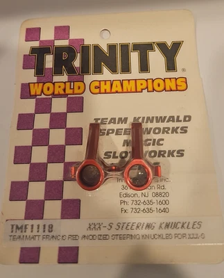 Trinity XXX-S Red Alloy steering knuckles TMF1118 Team Matt Francis Vintage Rc - Image 1 of 3
