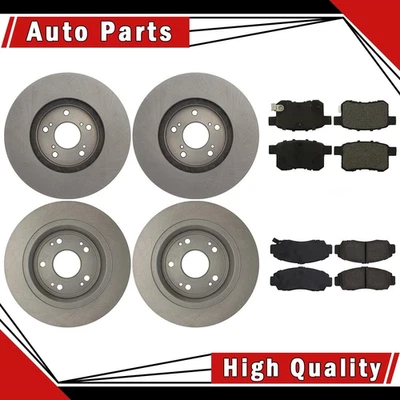 Rotores de disco de freio, pastilhas de freio de cerâmica dianteiras, traseiras centrais 6 peças para Acura TSX_LP - Imagem 1 de 4