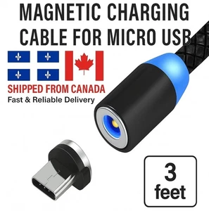 MICRO USB Braided Magnetic Charging CABLE for Android– New Free shipping - Photo 1 sur 4
