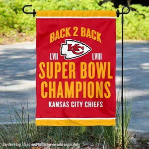 Kansas City Chiefs Super Bowl 2024 Campeones Jardín Patio Bandera Bandera - Imagen 1 de 4