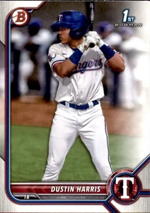 2022 BOWMAN PROSPECTS 1ST BASE PAPER BP119 DUSTIN HARRIS TEXAS RANGERS RC - Picture 1 of 2
