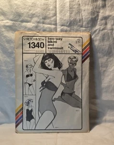 Stretch & Sew Pattern UNCUT #1340 Vintage Misses Bikini Swimsuit 1970s - Picture 1 of 3