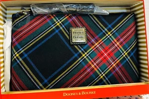 NEW in BOX*Dooney & Bourke*BLACK Tartan Plaid*Carrington Pouch 19052i S59 - Picture 1 of 11