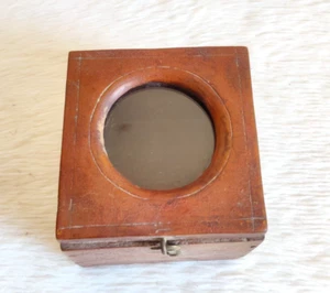 Caja de reloj colgante de vidrio de palo de rosa hecha a mano vintage 19c rara coleccionable WN117 - Imagen 1 de 8