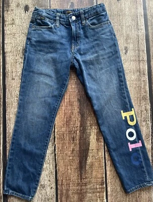 POLO RALPH LAUREN ASTOR SLIM BOYFRIEND BLUE JEANS SPELLOUT GIRLS SIZE 10 EUC - Image 1 of 4