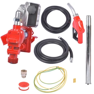 25GPM 12V High Flow Fuel Transfer Pump w/ Flow Meter & Hose & Automatic Nozzle - Picture 1 of 15