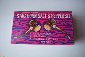 SIMULATED STAG HORN SALT & PEPPER SET - Bild 1 von 3