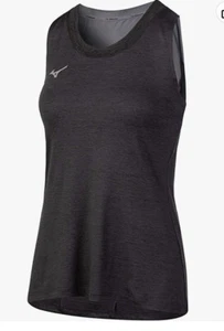 NEW Mizuno Women's Alpha Tank Top Black gray Athletic Mesh Shirt Size Small - Picture 1 of 9