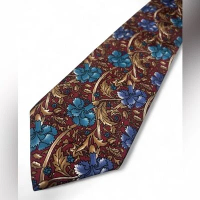 Vintage Christian Dior Monsieur Floral Clavel Dorado 56" x 3.5" 100% Seda Foto 1 de 4