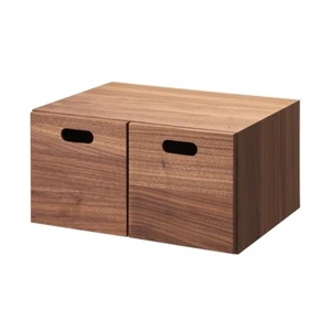 Muji stacking chest 37cm x 28cm x 18.5cm 2 Drawers Walnut New - Picture 1 of 8