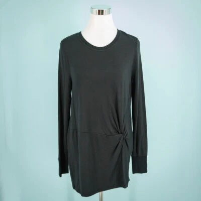 Athleta Size Medium M Black Nirvana Twist Knot Clarity Crew Tunic Sweatshirt - Image 1 of 4
