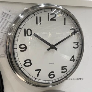 IKEA PUGG Wall Clock Stainless Steel/Glass 12½" BRAND NEW - Picture 1 of 4