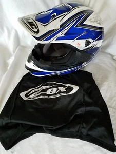 HJC HELMET - CS-MX BLIZZARD SIZE MEDIUM BLUE & WHITE MOTORCYCLE OFF ROAD - Picture 1 of 5